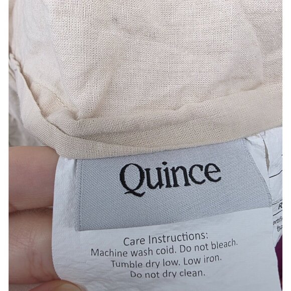 Quince Quilted Stitch Sham Set 20" x 26" 55% Linen 45% Cotton - Picture 8 of 10